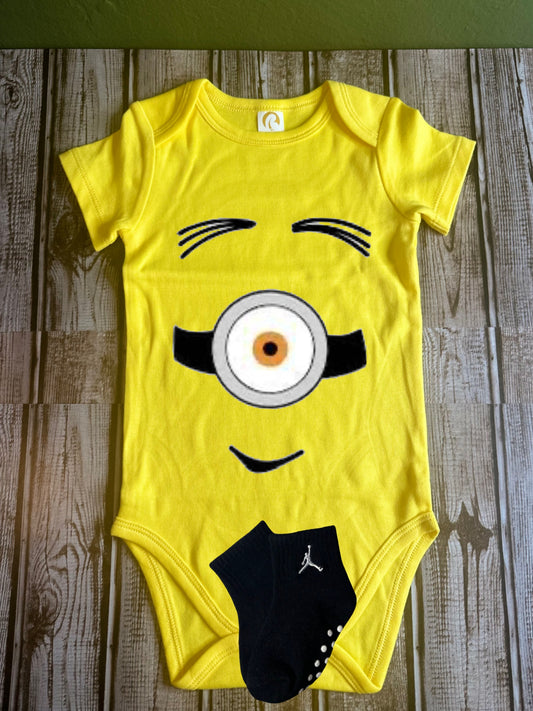 Minion status baby onsie shower gift decorations